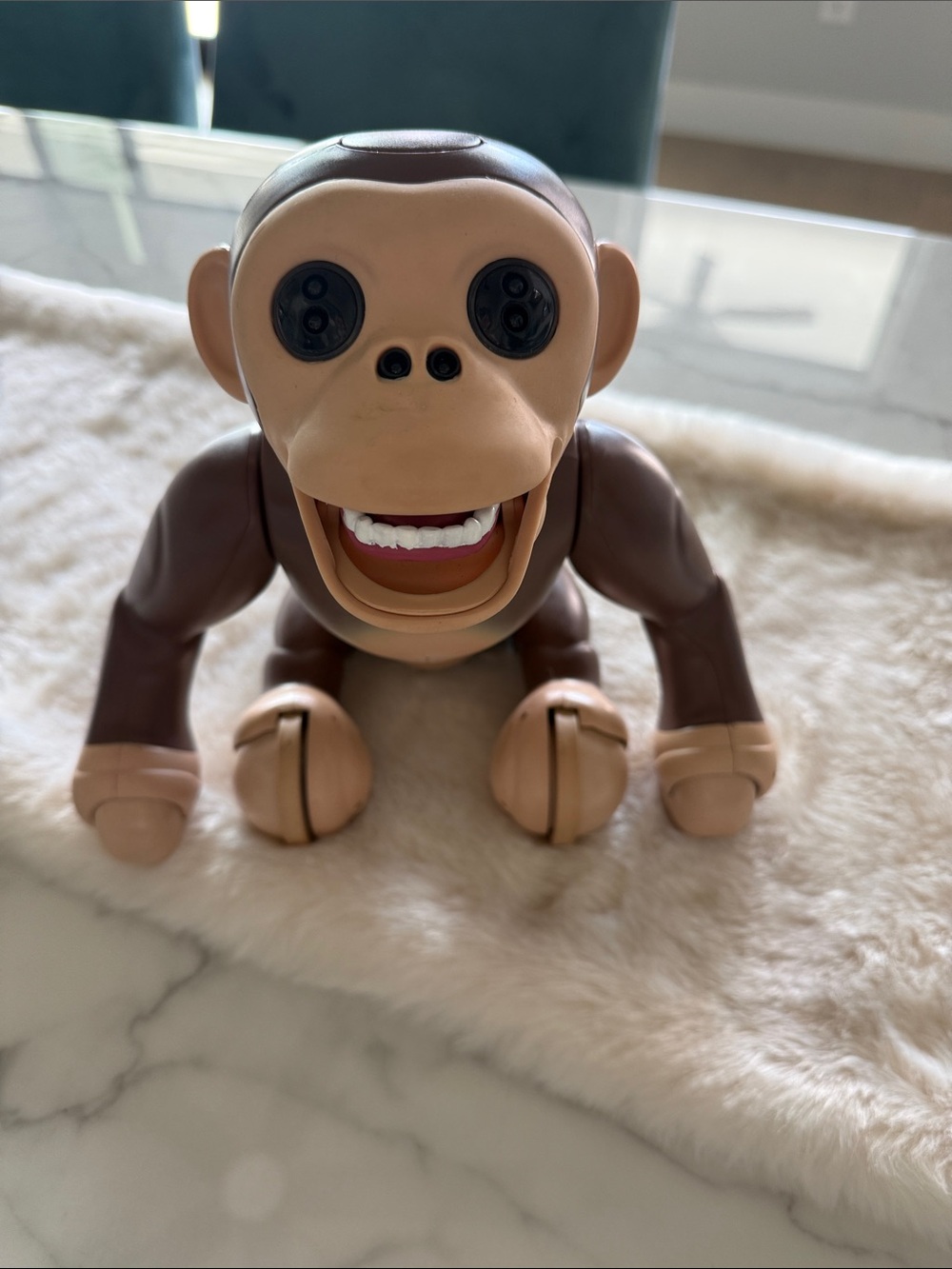 Interactive Brown Laughing Monkey Toy - Kids Plush-Style Figure